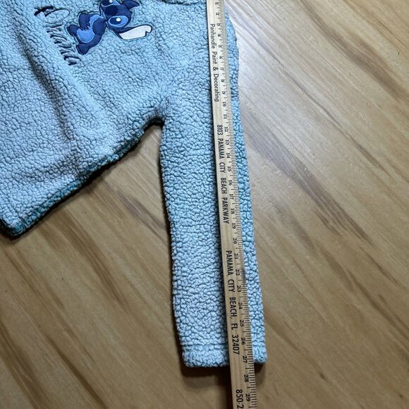 Disney Fleece Pullover Sweater Ohana Stitch Teal Women's Sz M (8-10) Super Soft - Picture 6 of 9